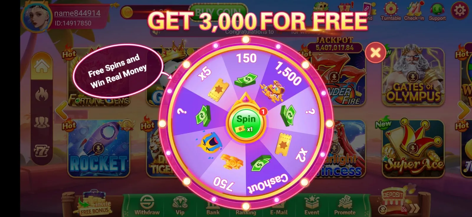 PK68 Game Free Spin Bonus for Real Money